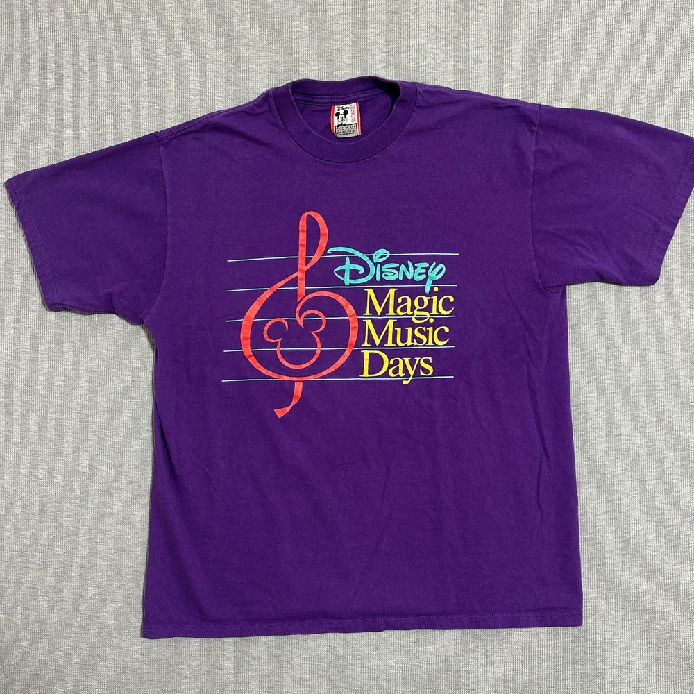 Vintage Disney Designs Magic Music Days Purple Mickey Mouse T-Shirt Mens OSFA